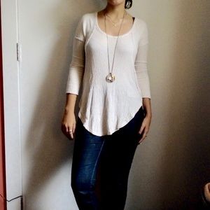 Free People Ventura Thermal High-Low Top - Oatmeal